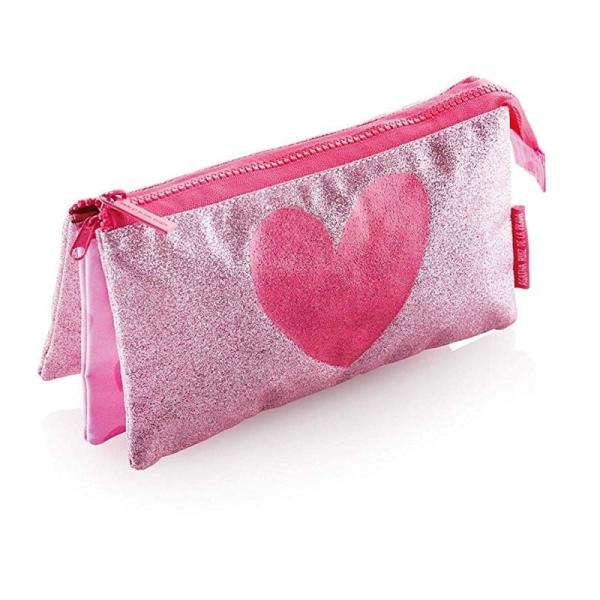 ESTUCHE PORTATODO TRIPLE MIQUEL RIUS 18711 AGATHA RUIZ DE LA PRADA LUREX - CAPACIDAD PARA 70 PIEZAS - DOBLE CIERRE CON CREMALLER