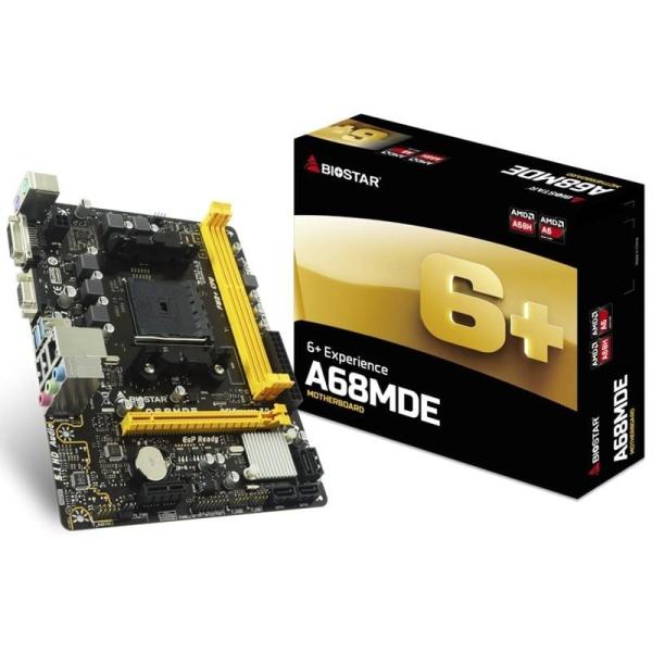 PLACA BASE BIOSTAR A68MDE - PARA AMD A10/A8/A6/A4/E2/ATHLON II SEGÚN ESPECIFICACIONES - SOCKET FM2+/FM2 - 2*DIMM DDR3 - VGA - DV