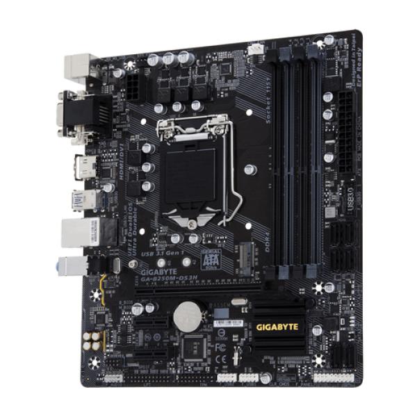 PLACA BASE GIGABYTE B250M-DS3H - INTEL SKT LGA1151 - CHIPSET B250 - 4XDDR4 - PCIE X16 - HDMI/DVI-D/VGA - MATX