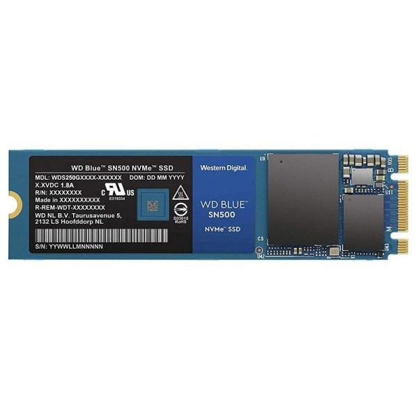 DISCO SÓLIDO WESTERN DIGITAL BLUE SN500 500GB - PCIE NVMe GEN3 - M.2 2280 - LECTURA 1700MB/S - ESCRITURA 1300MB/S