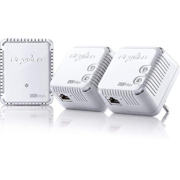 KIT ADAPTADORES PLC/POWERLINE DEVOLO DLAN 500 WIFI - 2*DLAN 500 WIFI + 1*DLAN 500 DÚO - 500MBS POR CABLE CORRIENTE - 300MBS POR 