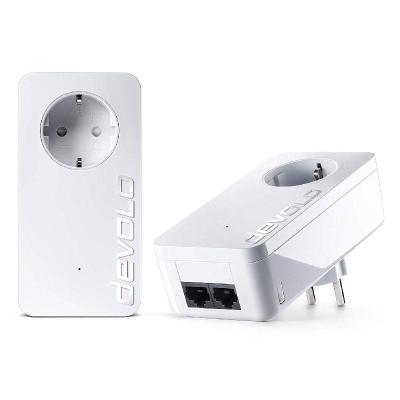 Adaptador Powerline Devolo DLAN 550 DUO+ 500Mbps/ Alcance 400m/