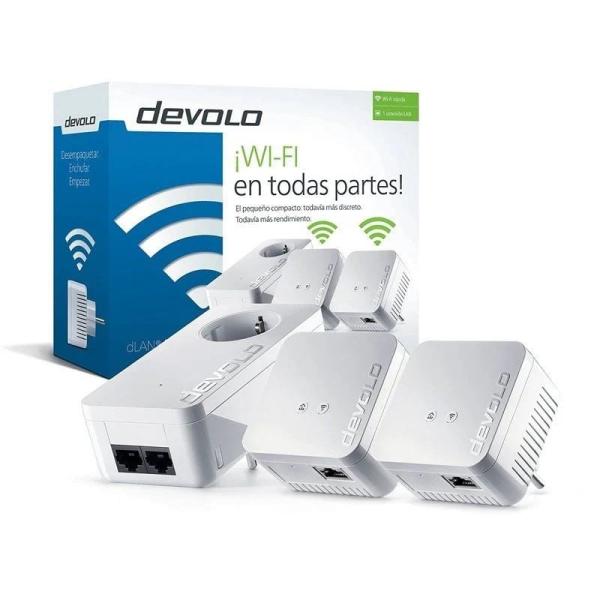 Adaptador Powerline Devolo DLAN 550 500Mbps/ Alcance 400m/ Pack de 3