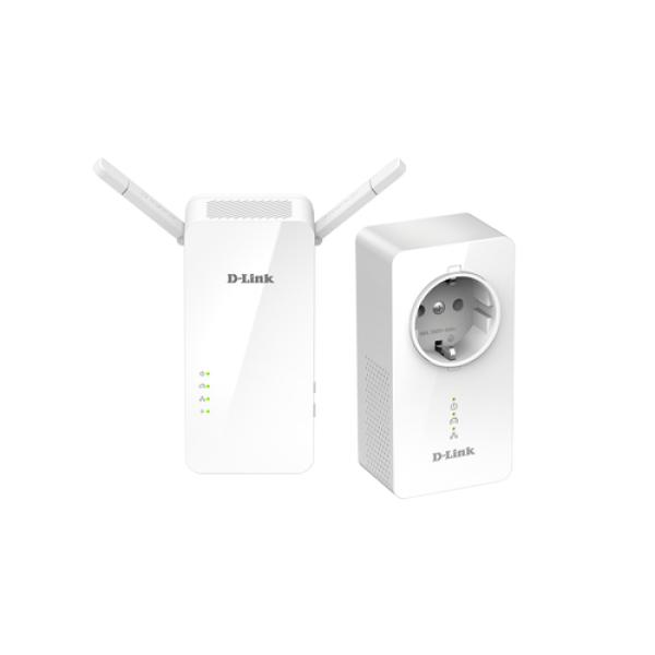 PLC/POWERLINE CON REPETIDOR WIFI D-LINK W611AV AV1000 - 1000MBPS - WIFI AC 1200 MBPS - PLUG AND PLAY - PACK 2 UDS