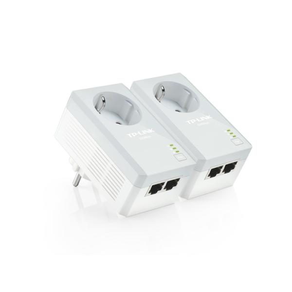 KIT ADAPTADORES PLC/POWERLINE TL-PA4020PKIT V2.0 - PACK 2 UDS - 500MBPS - 300M - 2XRJ45 - TOMA SCHUKO - MODO AHORRO ENERGÍA - PL