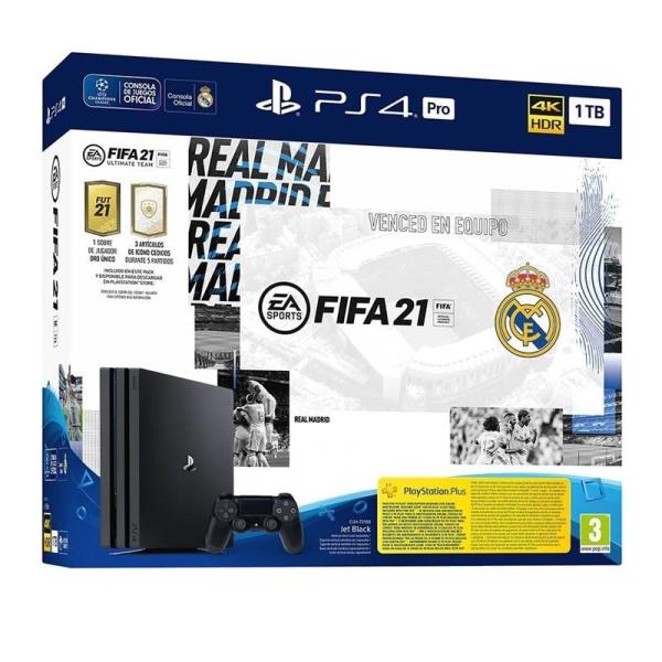 Consola Sony Playstation 4 - PS4 Pro 1TB Edición Real Madrid/ Incluye Juego FIFA 21/ Código Descarga FUT 21/ Código 14 Días PS P