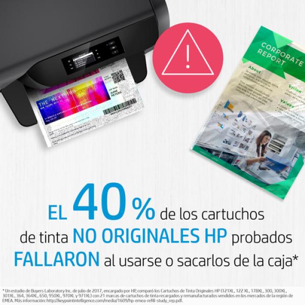 Cartucho de Tinta Original HP nº903 XL Alta Capacidad Multipack/ Cian/ Magenta/ Amarillo + Hojas A4