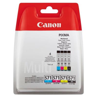 MULTIPACK 4 CARTUCHOS TINTA CANON CLI-571 0386C004 - 7ML -