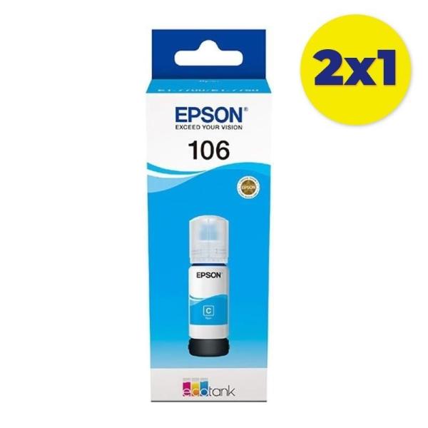 Promocion 2x1 Botella de Tinta Original Epson nº106/ Cian