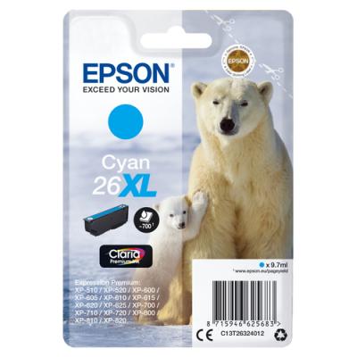 Cartucho de Tinta Original Epson nº26 XL Alta Capacidad/ Cian