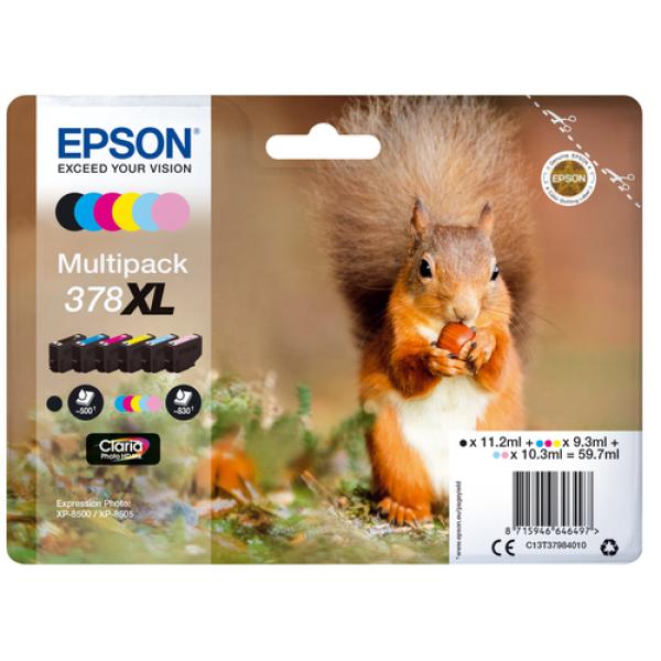 Cartucho de Tinta Original Epson nº378 XL Alta Capacidad Multipack/ Negro/ Cian/ Magenta/ Amarillo/ Cian Claro/ Magenta Claro