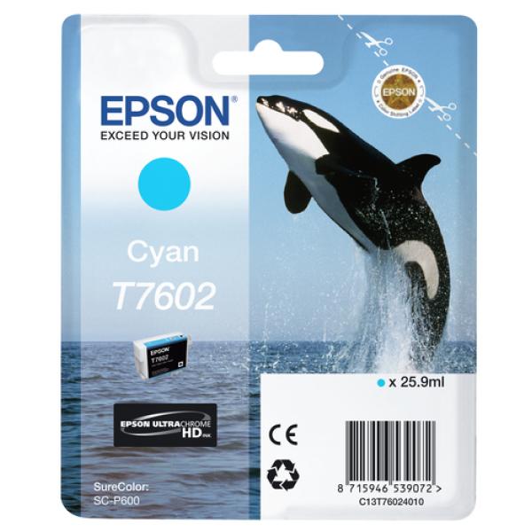 Cartucho de Tinta Original Epson T7602/ Cian