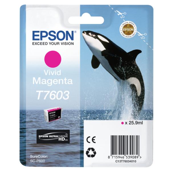 Cartucho de Tinta Original Epson T7603/ Magenta Vivo