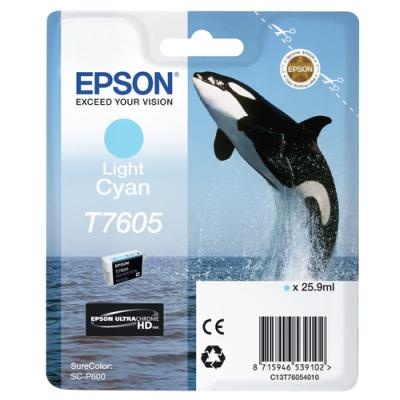 Cartucho de Tinta Original Epson T7605/ Cian Claro