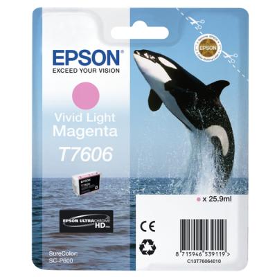 Cartucho de Tinta Original Epson T7606/ Magenta Claro Vivo