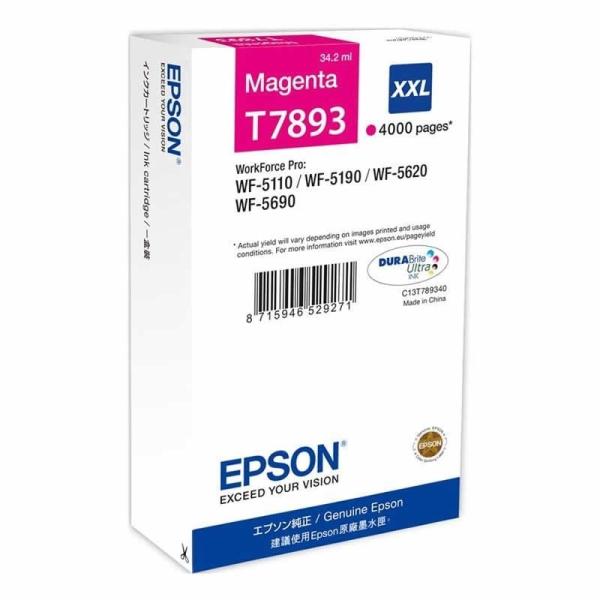 Cartucho de Tinta Original Epson T7893 XXL Alta Capacidad/ Magenta