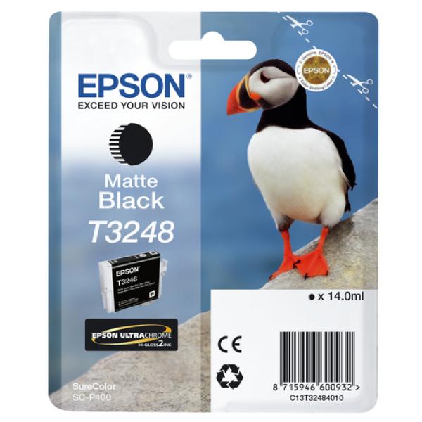 Cartucho de Tinta Original Epson T3248/ Negro Mate