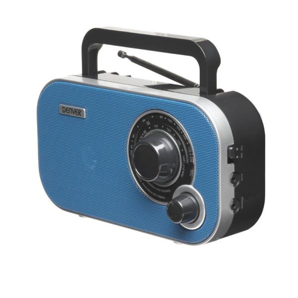 RADIO PORTÁTIL DENVER TR-54MK2 BLUE - AM/FM - ENTRADA AUXILIAR  - TOMA AURICULARES