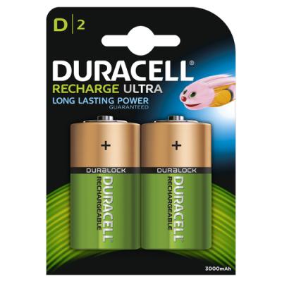 PACK 2 PILAS TIPO D RECARGABLES DURACELL HR20 - NIMH - 1.2V -