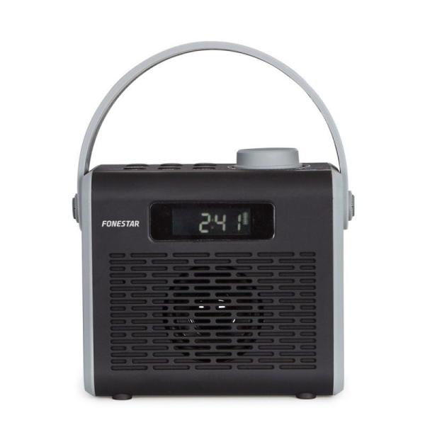 RADIO PORTÁTIL FONESTAR R2-N NEGRA - BT4.2 - FM - 1.2W RMS - 20-20000HZ - USB/MICROSD/MP3 - ENTRADA JACK 3.5MM - BATERÍA RECARGA