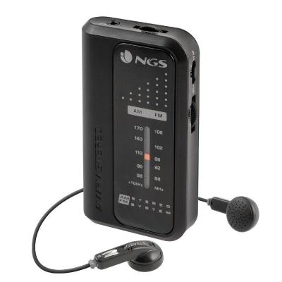 RADIO PORTÁTIL NGS CODE KNOCK BLACK - FM/AM - 2*AAA - CONEXIÓN