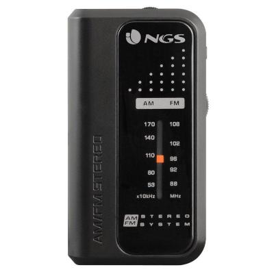 RADIO PORTÁTIL NGS CODE KNOCK BLACK - FM/AM - 2*AAA - CONEXIÓN