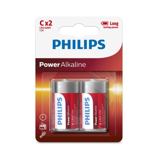 Pack de 2 Pilas C Philips LR14P2B/05/ 1.5V/ Alcalinas