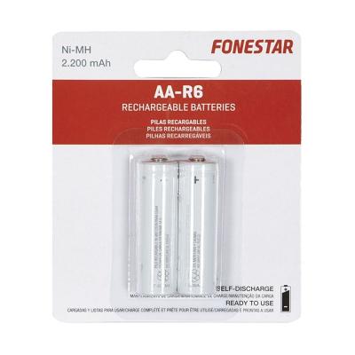 PACK DE 2 PILAS AA FONESTAR F2200 1.2V 2200 MAH RECARGABLE NI-MH