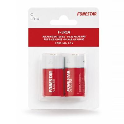 Pack de 2 Pilas C Fonestar LR14/ 1.5V/ Alcalinas