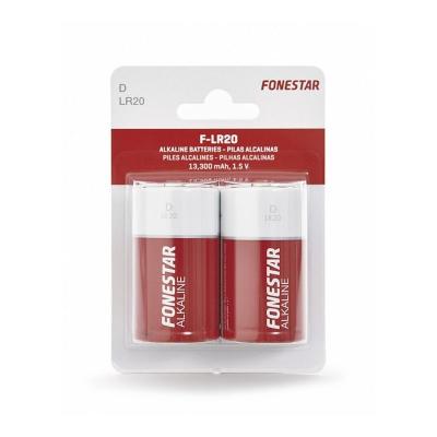 Pack de 2 Pilas D Fonestar LR20/ 1.5V/ Alcalinas