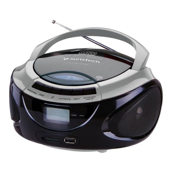 RADIO CD SUNSTECH CRUSM395BT - 2*1W RMS -  BT - CD/-R/-RW/MP3/WMA - AM/FM - SD/USB - CONEXIÓN AURICULARES - PANTALLA LCD - RED/6