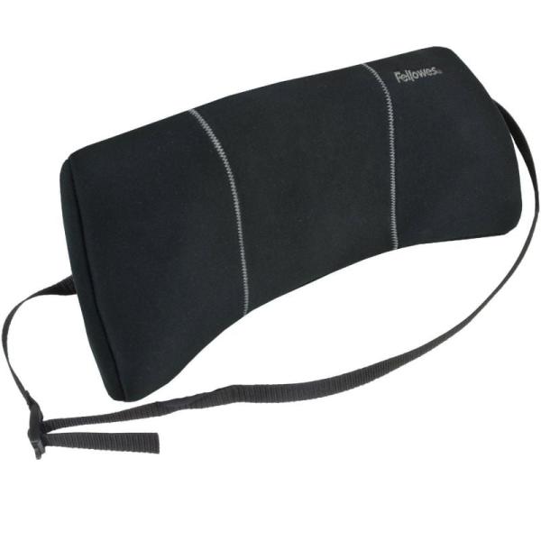 COJIN LUMBAR PORTÁTIL - CORREA AJUSTABLE - FUNDA LAVABLE - NEGRO