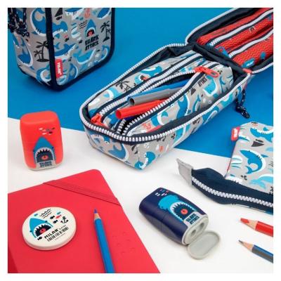 Estuche Portatodo Milan Shark Attack 081118SRT/ 23 x 9 x 1.5cm