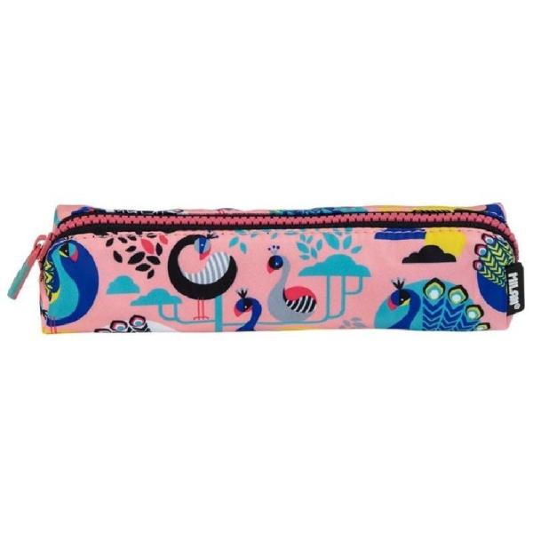 Estuche Portatodo Milan Mini Peacock/ 20 x 4.5 x 5cm/ Rosa