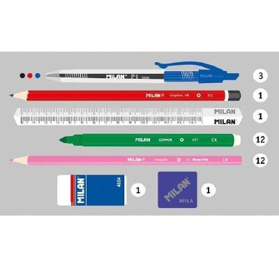 Kit 4 Estuches Portatodo Milan Mimo/ 225 x 115 x 110mm/ Azul