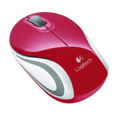 Ratón Mini Inalámbrico Logitech M187/ Hasta 1000 DPI/ Rojo