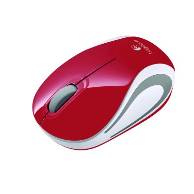 Ratón Mini Inalámbrico Logitech M187/ Hasta 1000 DPI/ Rojo