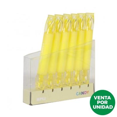 Marcador Doble Punta Fluorescente Apli Candy/ Amarillo