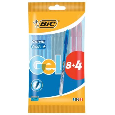 BOLSA 12 UDS BOLIGRAFO BIC TINTA GEL COLORES SURTIDOS 5XAZUL