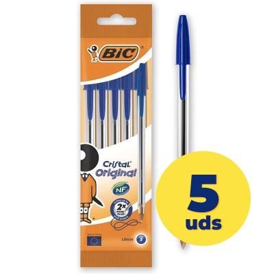 Bolígrafos de Tinta de Aceite Bic Cristal 802052/ 5 unidades/