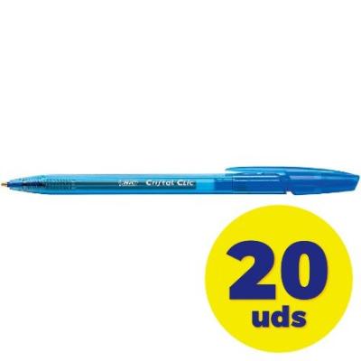 Caja de Bolígrafos Retráctil Bic Cristal Clic 8507332/ 20