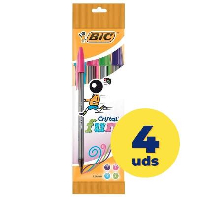 Bolígrafos de Tinta de Aceite Bic Cristal Fun 8957921/ 4