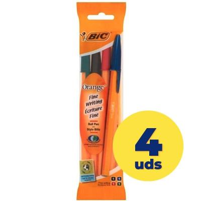 Bolígrafos de Tinta de Aceite Bic Orange Fine 8308541/ 4