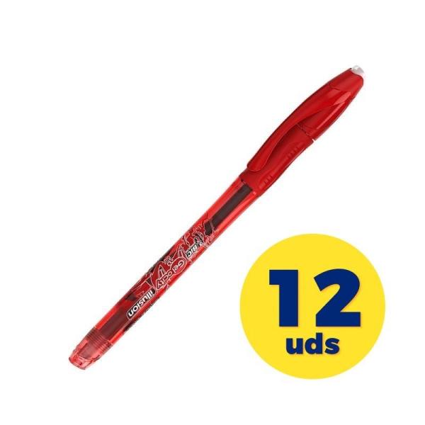 Caja de Bolígrafos de Tinta de Gel Borrable Bic Gelocity Ilusión 943442/ 12 unidades/ Rojos