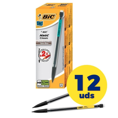 Portaminas con Goma Bic Matic Classic 8209591/ HB/ 0.7mm/ 12