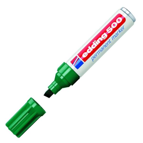 ROTULADOR PERMANENTE PUNTA BISELADA 2-7 MM VERDE EDDING 500