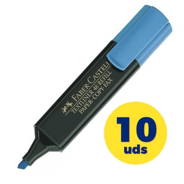 Caja de Marcadores Fluorescentes Faber Castell Textliner 48 154851/ 10 unidades/ Azules