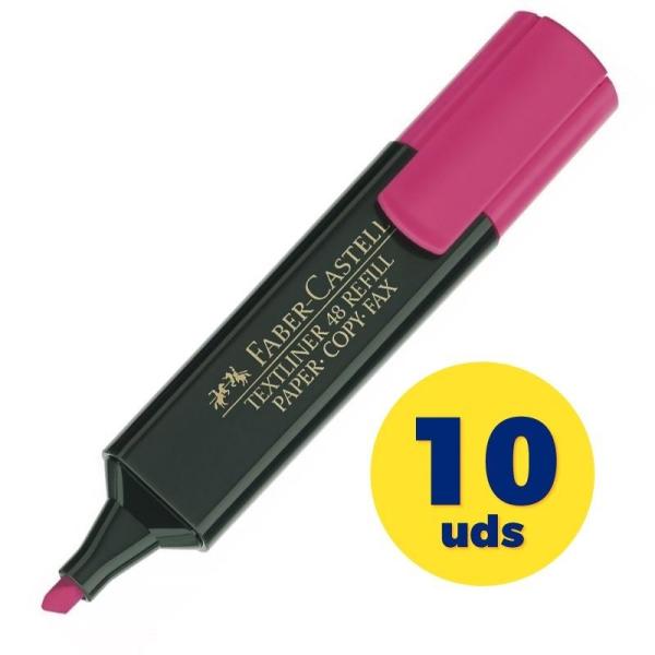 Caja de Marcadores Fluorescentes Faber Castell Textliner 48 154828/ 10 unidades/ Rosas