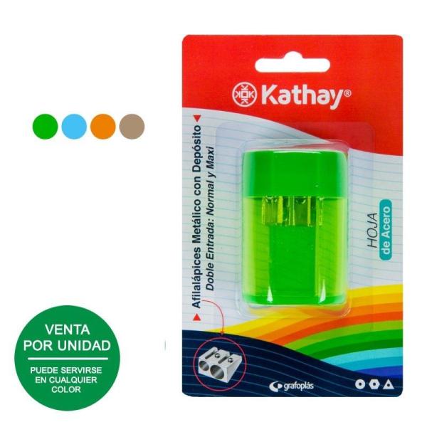 Sacapuntas Kathay 86614499/ Doble/ Colores Surtidos