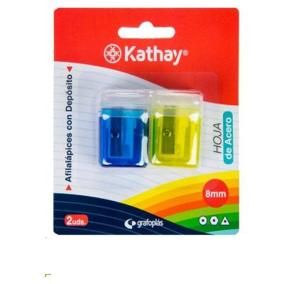 Sacapuntas Kathay 86614599/ 2 unidades/ Azul y Amarillo